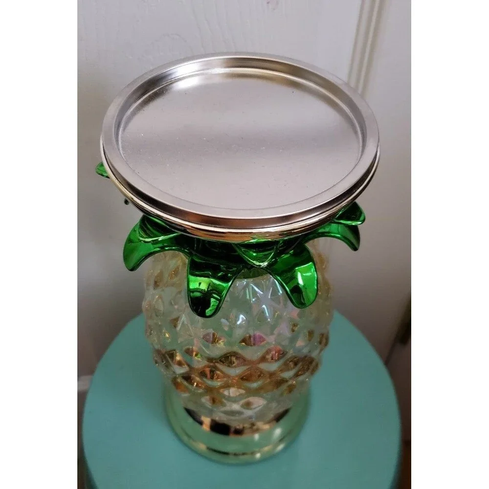 Bath & Body Works 3 Wick Light Up Candle Holder Globe Pineapple